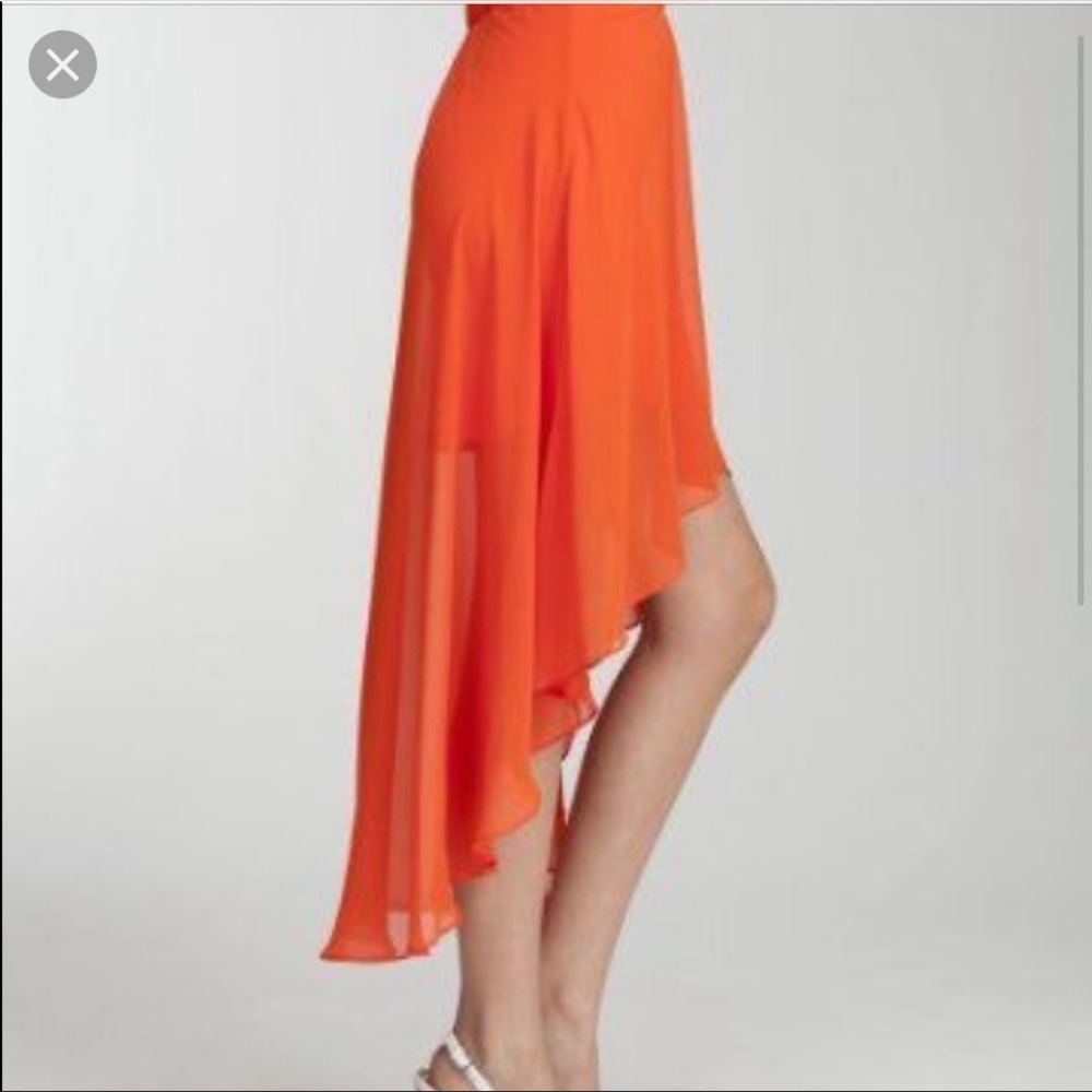 NEW Bebe High Low Chiffon Skirt - Orange - Size S